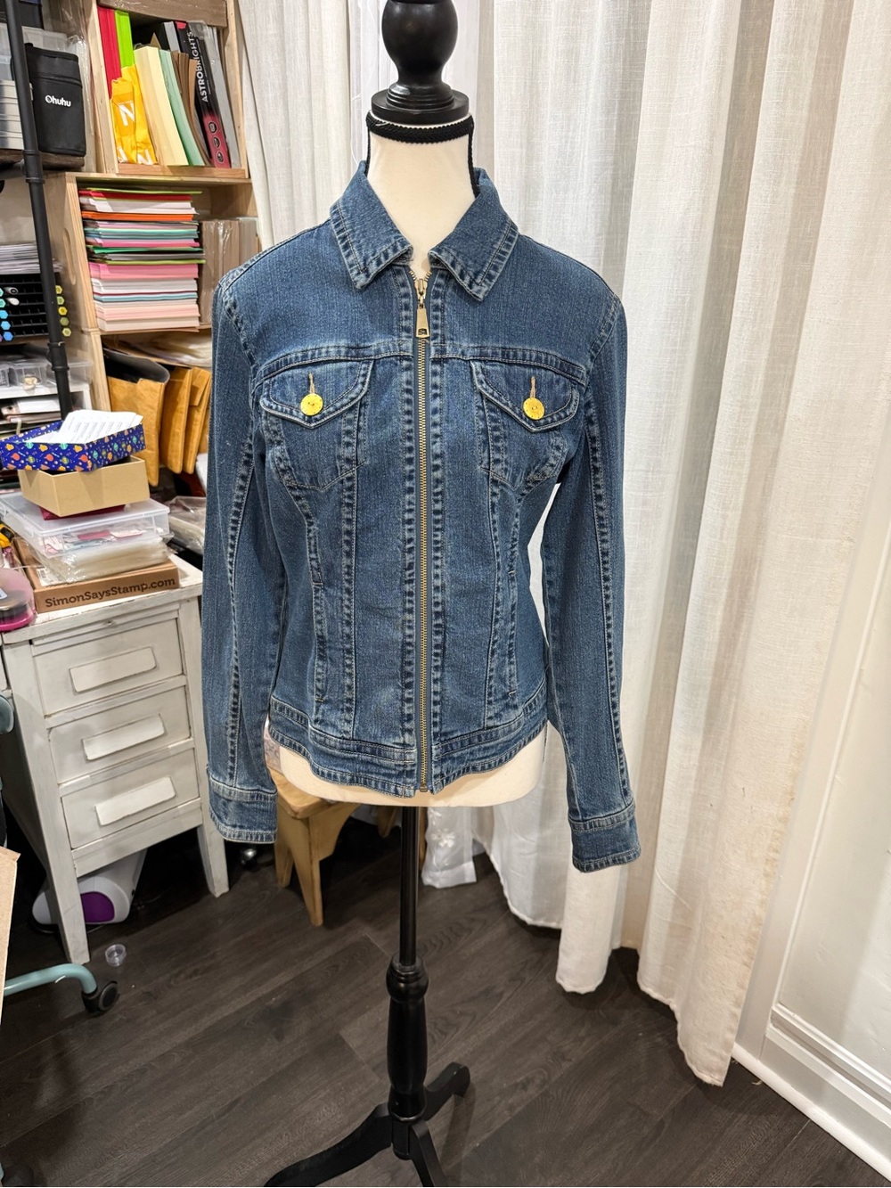 Live a Little Blue Denim Zip-Front Jacket
